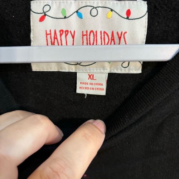 Christmas holiday womens gangsta wrappa crewneck sweatshirt black XL - Picture 3 of 4